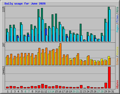 Daily usage for June 2026